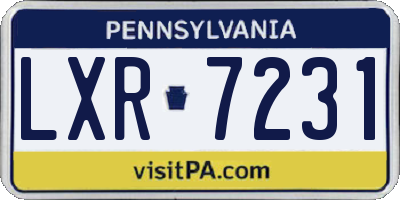 PA license plate LXR7231