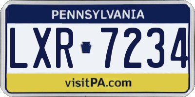 PA license plate LXR7234
