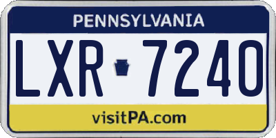PA license plate LXR7240