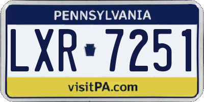 PA license plate LXR7251