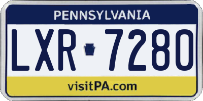 PA license plate LXR7280