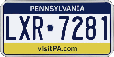 PA license plate LXR7281
