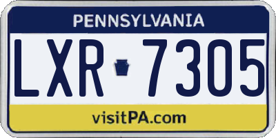 PA license plate LXR7305