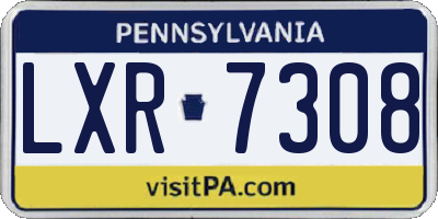 PA license plate LXR7308