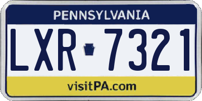 PA license plate LXR7321