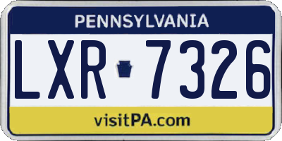 PA license plate LXR7326