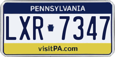 PA license plate LXR7347