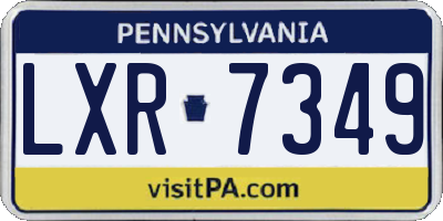 PA license plate LXR7349