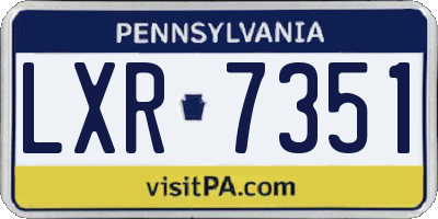 PA license plate LXR7351