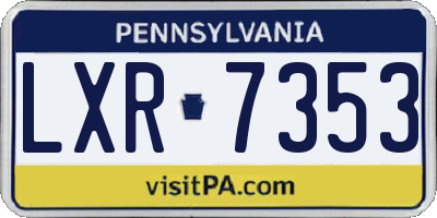 PA license plate LXR7353