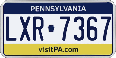 PA license plate LXR7367