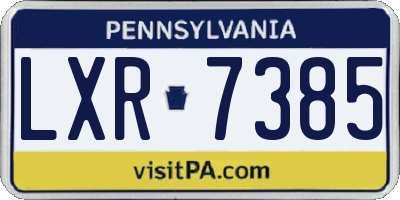 PA license plate LXR7385