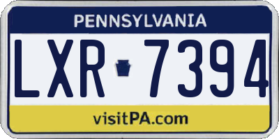 PA license plate LXR7394