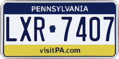 PA license plate LXR7407