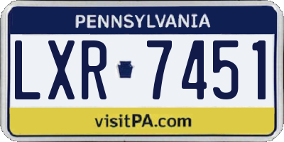 PA license plate LXR7451