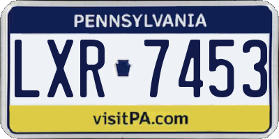 PA license plate LXR7453