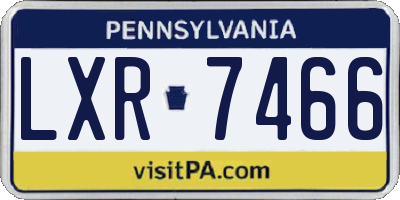 PA license plate LXR7466