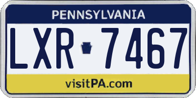 PA license plate LXR7467