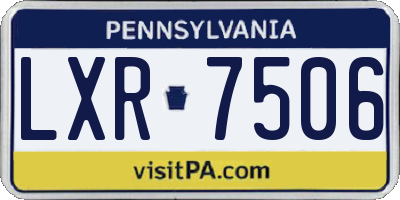 PA license plate LXR7506