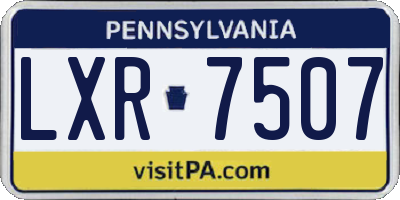 PA license plate LXR7507