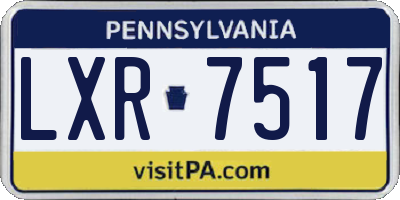 PA license plate LXR7517