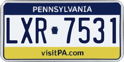 PA license plate LXR7531