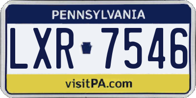 PA license plate LXR7546