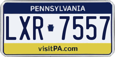 PA license plate LXR7557