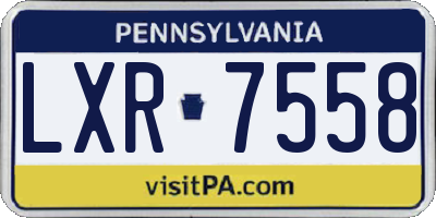 PA license plate LXR7558