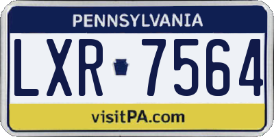 PA license plate LXR7564