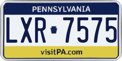 PA license plate LXR7575