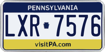 PA license plate LXR7576