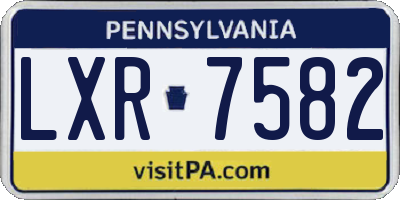 PA license plate LXR7582
