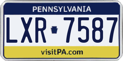 PA license plate LXR7587