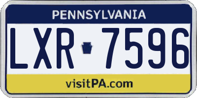 PA license plate LXR7596