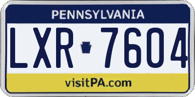 PA license plate LXR7604