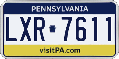 PA license plate LXR7611