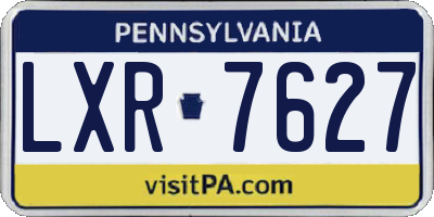 PA license plate LXR7627