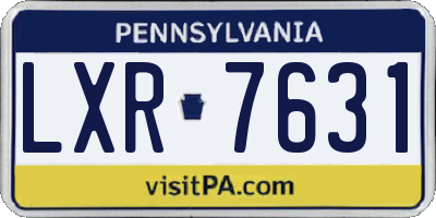 PA license plate LXR7631