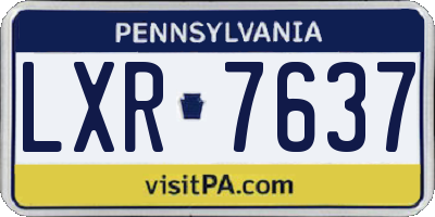 PA license plate LXR7637
