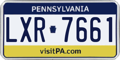PA license plate LXR7661
