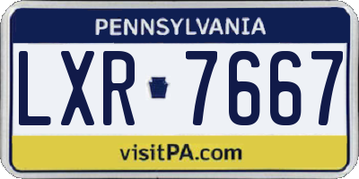 PA license plate LXR7667