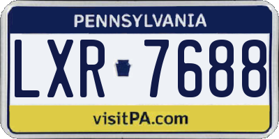 PA license plate LXR7688