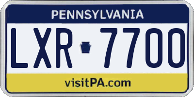 PA license plate LXR7700