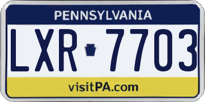 PA license plate LXR7703