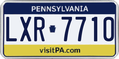 PA license plate LXR7710