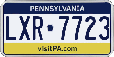PA license plate LXR7723