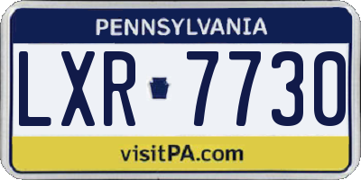 PA license plate LXR7730