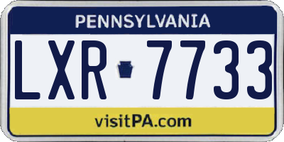 PA license plate LXR7733