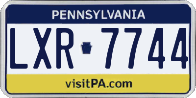 PA license plate LXR7744